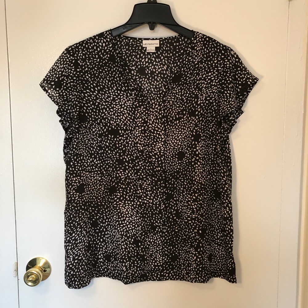 Liz Claiborne Black and White Blouse Size Large